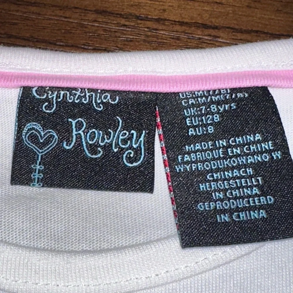 Cynthia Rowley girls 7/8 size White Gingerbread Pajama 2-Piece‎ set